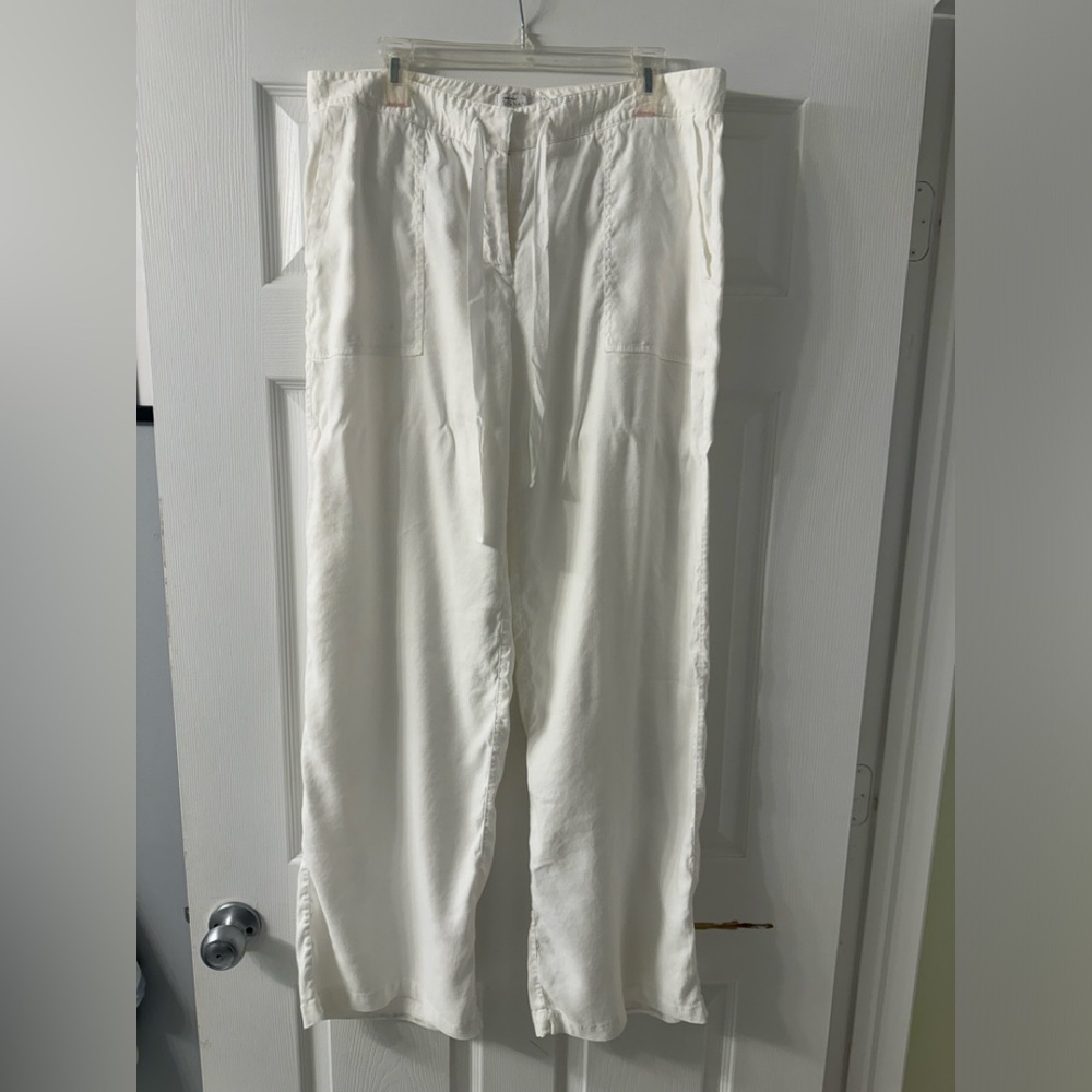 Nordstrom Signature Linen White Pants Size 16